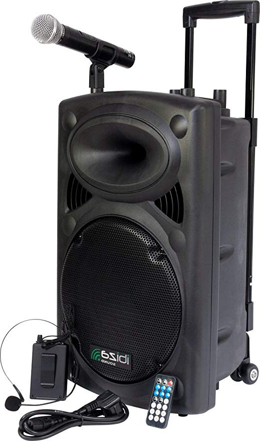 Ibiza Sound PORT12VHF- BT Sistema de sonido portátil y autónomo de 12"/30 cm, USB, Bluetooth, 700 W, Negro