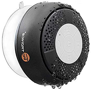TaoTronics Altavoz Bluetooth Ducha Impermeable Inalámbrico con Ventosa, A2DP Estéreo, IPX4, hasta 6 Horas de Reproducción para Playa, Ducha, Viaje y más