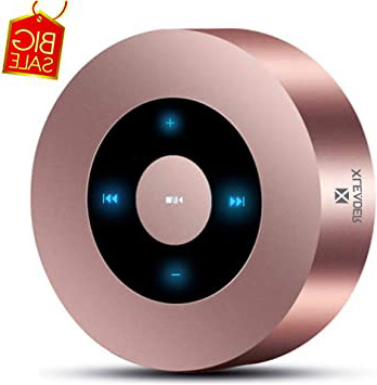 XLEADER SoundAngel (2 Gen) Altavoz Bluetooth Táctil de 5W con Estuche Impermeable IPX7, 15H música, Sonido de Cristal, Mini Altavoces Portátil Bluetooth Premium para iPhone iPad Regalo Ducha, oro rosa