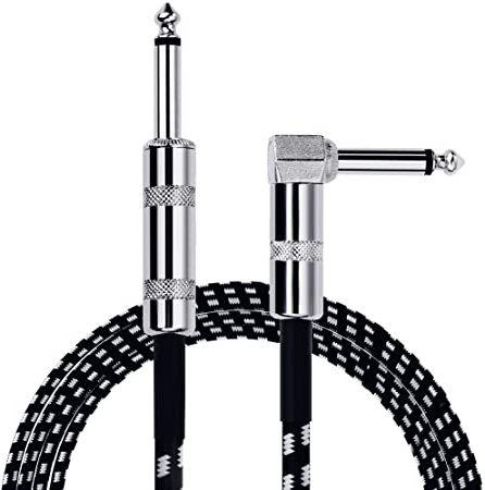 Anpro Cable para Guitarra/Bajo/Teclado/Electríca 3m (10ft) φ 6.3mm (1/4") Derecho a Conectores de Forma L