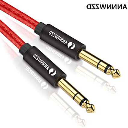 Cable de Audio Mono de 6,35 mm a 6,35 mm, Cable de Altavoz Profesional TS de 1/4 Pulgadas para Guitarra eléctrica, bajo, Amplificador, Teclado Instrumento Profesional, etc.