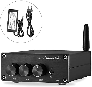 Nobsound Mini TPA3116 - Amplificador digital Hi-Fi estéreo, 200 W (100 W × 2), Bluetooth 4.2, clase D, con fuente de alimentación