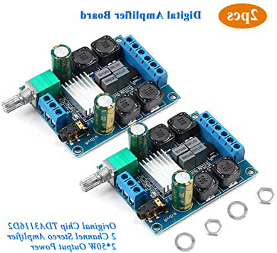 Innovateking-EU 2 Unids Tablero del Amplificador Digital, TPA3116D2 Estéreo de Dos Canales de Alta Potencia Subwoofer Digital Tablero del Amplificador de Potencia 2x50W 5V 12V 24V