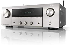 Denon DRA-800H - Receptor de Red estéreo (2 x 145 W, FM/Dab+, WLAN, HDMI, Entrada de teléfono), Color Plateado
