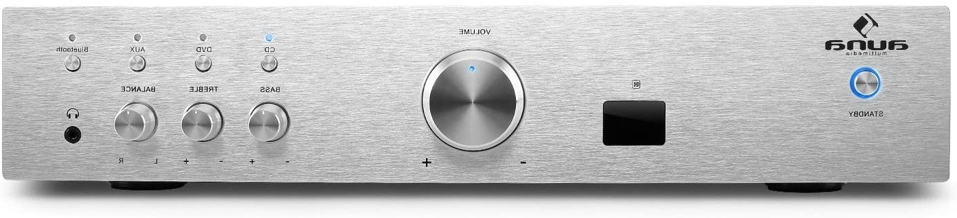 auna AV2-CD508BT - Amplificador de Alta definición , Bluetooth , HomeCinema estéreo , Ecualizador 2 Bandas , Rendimiento 600W , Entrada AUX , Ajuste de Graves y Agudos , Mando a Distancia , Plateado