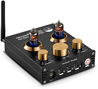 Douk Audio P1 Bluetooth 5.0 - Preamplificador para Tubos de vacío (Hi-Fi Valve Headphone Amplifier Wireless Receiver Audio Decoder Preamp USB DAC APTX)