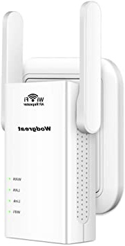Wodgreat Repetidor WiFi Amplificador Señal WiFi Extensor de WiFi 300Mbps 2.4 GHz WiFi Amplificadores Booster Extender (2 x Antena Externa, 2 Puertos Ethernet, Compatibilidad Universal, Enchufe EU)