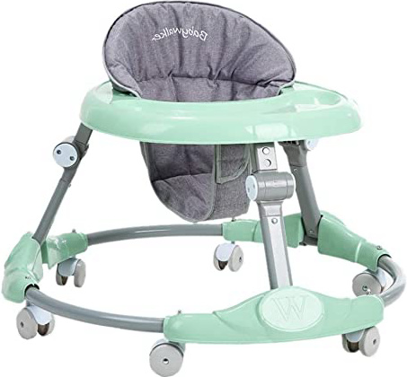BLWX LY Andadores for bebés, Andador Infantil Ajustable con Placa de fácil Limpieza, for niños y niñas de 6 Meses o más, 44 Libras de Carga (Color : Green)