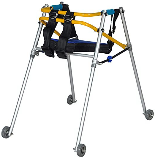 Andador Infantil, La RehabilitacióN Andador, La Marcha Lineal Andador, ParáLisis Cerebral Asistida Walker, Plegable De Aluminio Asiento con Ruedas para NiñOs 1m-1.5m