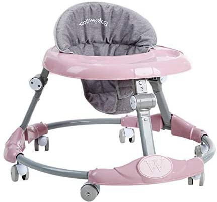BLWX LY Andadores for bebés, Andador Infantil Ajustable con Placa de fácil Limpieza, for niños y niñas de 6 Meses o más, 44 Libras de Carga (Color : Pink)