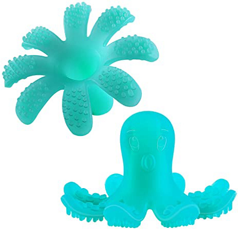 SOYAR® mordedor bebé - Pulpo juguete y el 100% BPA de silicona de mordedor gratis (Verde)