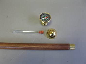 Bastón Bastón de senderismo bastón inoxidable Madera con brújula y para beber tubos Capitán Stock 93 cm M45 Walking Stick