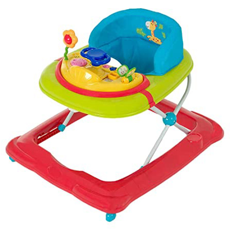 Hauck Player - Andador a partir de 6 meses hasta 12 kg, andador con música, mesa de juego multifuncional con ruedas, asiento acolchado y desmontable, regulable en altura, Jungle Fun (colorido)