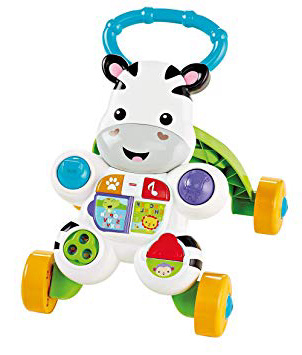 Fisher-Price- Andador Cebra Parlanchina Primeros Pasos, Correpasillos Bebé +6 Meses, Multicolor (Mattel DLD87)