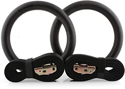 Amzdeal Anillos de Gimnasia Olímpico Anillos de Gimnasia ABS Profesional con Hebillas Ajustables para Entrenamiento (capacidad de carga es de 400kg-Un Par)