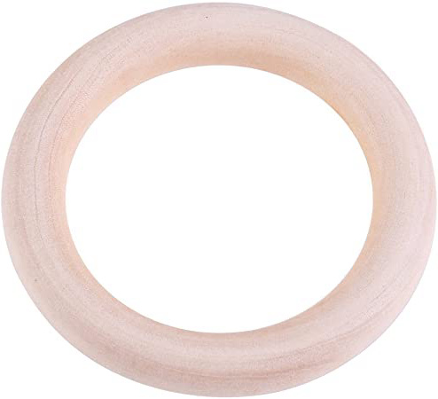 10 Piezas Mordedor de madera para bebé Natural mordedor juguete de madera Bebé de Juguete madera Bebé Masticar Herramienta de Protección (Ø 50mm)