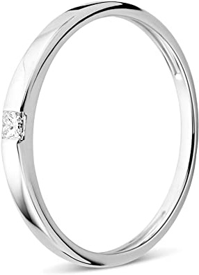 







Orovi - Anillo de mujer en oro blanco o amarillo 0,06 ct solitario diamante anillo de compromiso 18 quilates (750) oro y diamante brillante






