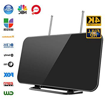Antena TV, Antena TV Interior HDTV Digital con Amplificador de Señal Inteligente Rango de Recepción 50-80 Millas, 3 M, Soporte Más Canales de TV Gratis 1080P 4K y Todos los Tipos de TV