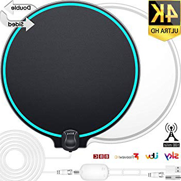 Biling Antena TV Interior- Antena TV portátil HD TV Digital con Amplificador de señal Inteligente para Canales de TV gratuitos Soporte 4K 1080 HD/VHF/UHF, Apto para Todos los Tipos de TV