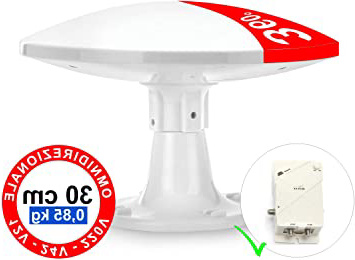Antena Omnidireccional Terrestre para Exterior - 4G LTE DVB-T/T2 - 12/24/220V - Impermeable, Kit completo de cables y Amplificador