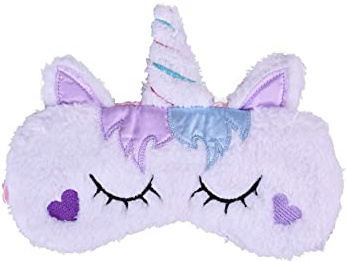 Ulife Mall Unicornio Máscara de Sueño, Antifaz para dormir, Seda Natural Máscara de Ojos Antifaz de Dormir de Felpa Suave Sombra para Dormir para Mujeres y Niñas Viajar Hogar Oficina Descansar