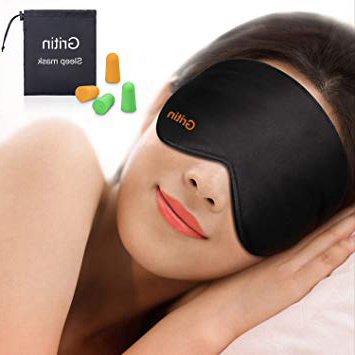 Antifaz para dormir, Gritin 100% Anti-Luz Opaco Cómoda Agradable para la piel Tela de seda natural puro y puros de algodón relleno Antifaces Máscara