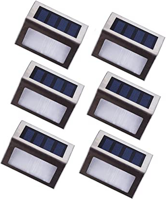 







Asvert Lámpara de Pared Solar 6 pcs LED Apliques Solares para Exterior Impermeable IP44 de Material PC+ABS+Acero Inoxidable para Jardín Escalera






