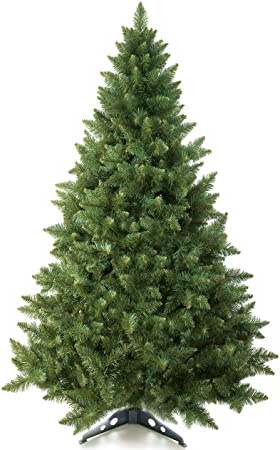 Prextex Árbol de Navidad Abeto Canadiense Artificial Ligero de 1,8 m/Fácil de Ensamblar con Bisagras y Soporte para Árbol de Navidad