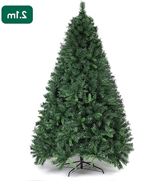 SALCAR Árbol de Navidad de 210 cm, Árbol Artificial con 868 Puntas, ignífugo, Abeto, construcción rápida Incl. Soporte para árbol de Navidad, Navidad decoración Verde 2.1 m