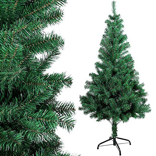 OZAVO Árbol de Navidad Artificial de Pino(Verde 150cm 400 Ramas),Arboles Decoración Navideña,Maxi-Relleno PVC Abeto,Soporte Metálico