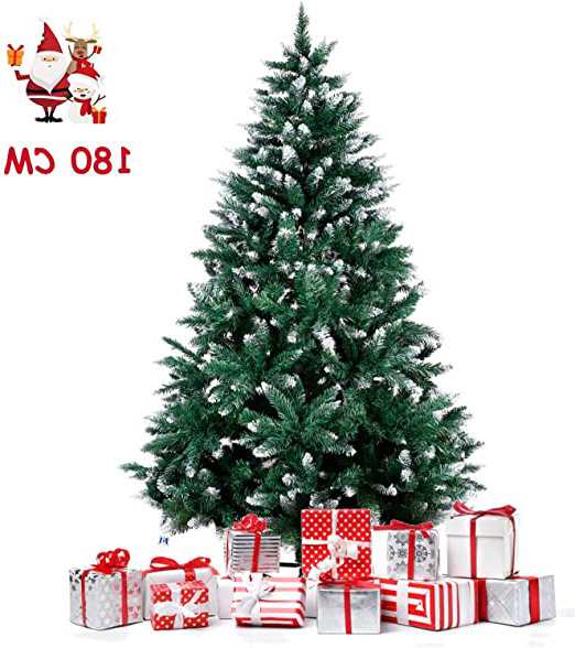 amzdeal Árbol de Navidad 180cm, Árbol de Navidad Artificial con Soporte Metálico para Decoración Navideña de Material PVC