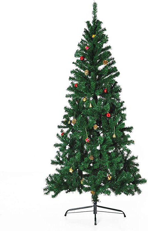 Árbol de Navidad + DECORACION INCLUIDA Pino Abeto Diametro 80x180 cm 624 Ramas PVC Verde