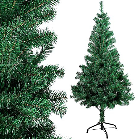 OZAVO Árbol de Navidad Artificial de Pino,Verde,120cm 200 Ramas,Arboles Decoración Navideña,Maxi-Relleno PVC Abeto,Soporte Metálico