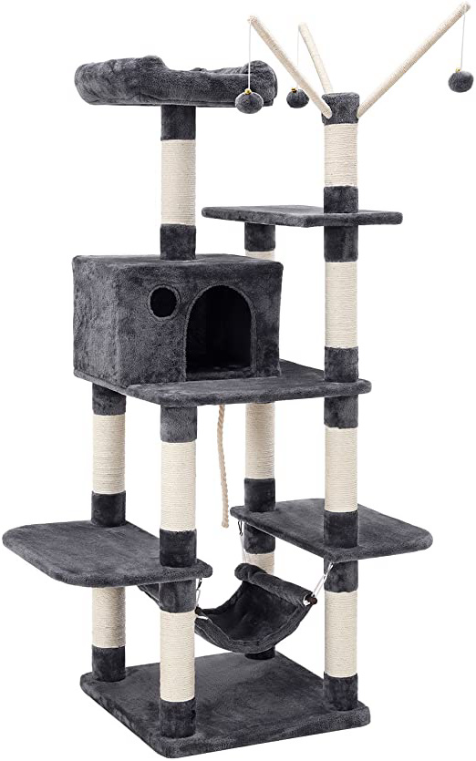 FEANDREA Árbol para Gatos, Rascador de Gatos, Color Antracita PCT86G