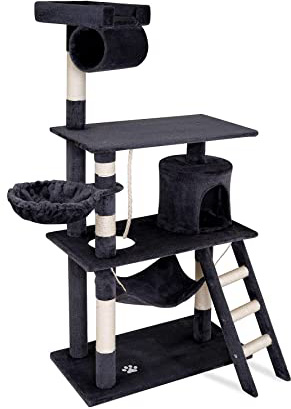 Dibea KB00503 Árbol Rascador para Gatos, 141 cm, de Altura, Escalador Muy Ancho Gris