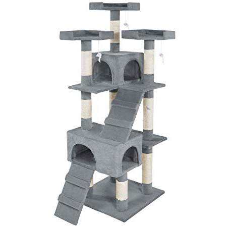 TecTake Rascador Árbol para Gatos Sisal (Gris | No. 400481)