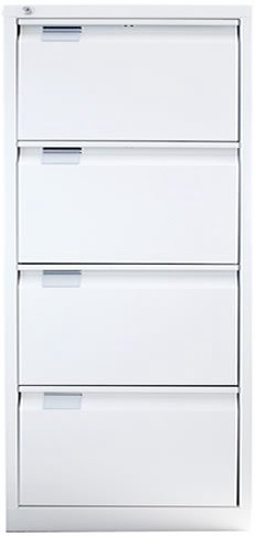 grupo julio diaz Archivadores metalicos con Llave de 4 cajones,Montado diseñado para Armario archivador de Carpetas para oficinas, Color Blanco