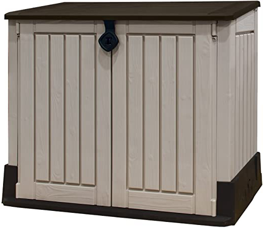 Keter Store It Out Midi - Cobertizo de Jardín Exterior, Color topo y beige