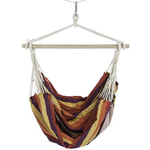 Ultranatura Serie Bali XL 200100001120-Silla Colgante con travesaño para 2 Personas, Aprox. 210 x 150 cm, Carga máxima 150 kg, Arco Iris, Ancho, 185x125x5 cm