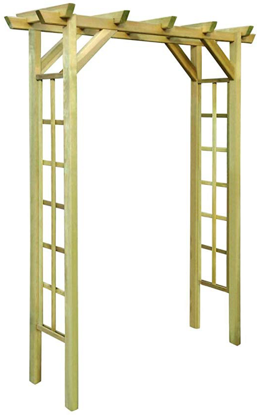 Nishore Pérgola/Arco de Rosas Flores Soporte de Plantas para Jardín Madera Impregnada FSC Verde 150 x 50 x 200 cm