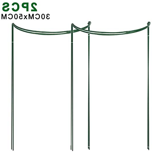 Reuvv 2 Piezas Jardín Frontera Soporte para Planta, Planta Flor Soporte Estacas Semi Circular Marco Metálico Profesional para el Jardín Arco Planta Soportes para Peonías, Hortensia - 30CMx50CM