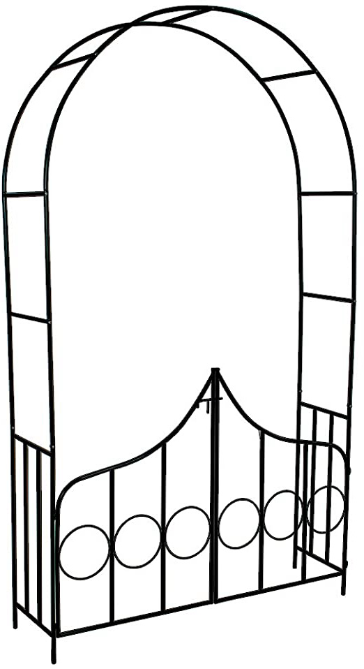 TecTake Arco para enredaderas Arco de rosas con la puerta
