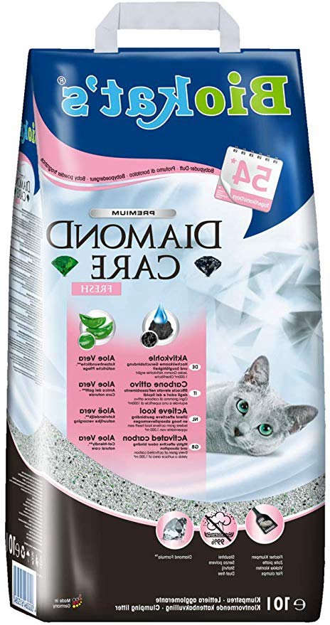 Biokat's Diamond Care Fresh, arena para gatos con fragancia – Arena aglomerante para gatos: de alta calidad, con carbón activo y aloe vera – 1 bolsa de papel (1 x 10 l)