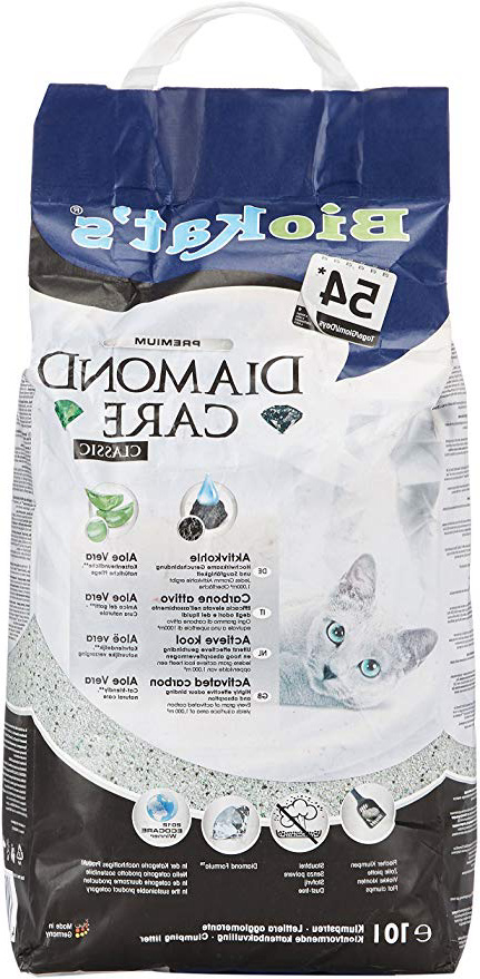 Biokat's Diamond Care Classic, arena para gatos – La arena aglomerante para gatos, de alta calidad, con carbón activo y aloe vera – 1 bolsa de papel (1 x 10 l)
