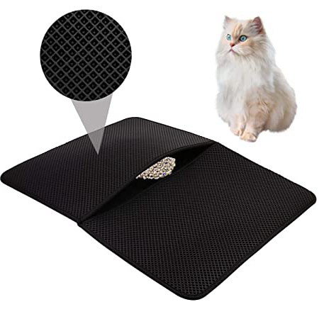 HOVNEE Estera de arena para gatos impermeable alfombra de basura rascadores Cat Litter Mat Litter Trapping doble capa no tóxico