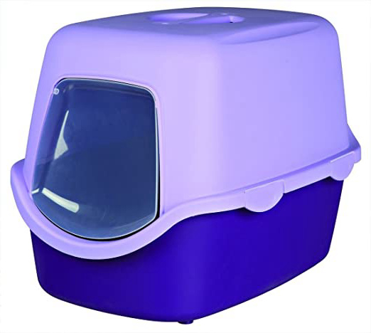 Trixie Bandeja Higiénica Arenero Gatos - Bandeja Sanitaria Gatera Arenero Cubierto Caja De Arena WC Gatos Vico 40 x 40 x 56 cm Púrpura Lila