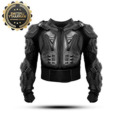 KINGUARD Chaqueta de Moto Chaqueta Protectora Cuerpo Armadura Profesional de Motocicleta Protección del Cuerpo Entero Spine Chest para Hombres Mujeres (Negro, XXXL)