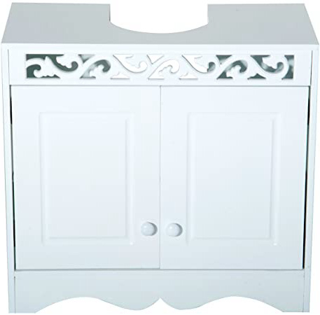HomCom Armario de Baño Bajo para Lavabo con 2 Puertas y Estantes - Blanco - 60x30x56cm