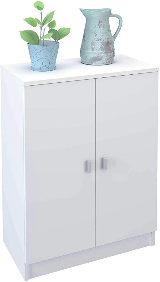 Samblo Armario Bajo de Cocina con 2 Puertas, Blanco, 34 x 60 x 80 cm