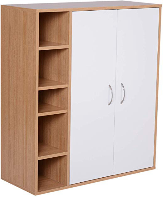HOMCOM Armario Gabinete Consola Armario Bajo Mueble Organizador de Almacenaje Multiusos de Cocina Comedor Salón Baño 80x32x90.5cm